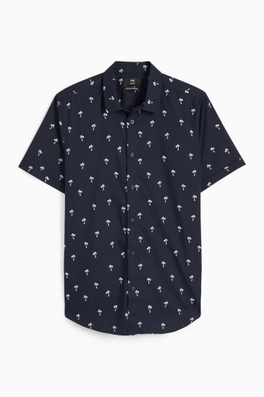 Home - Camisa - slim fit - coll kent - blau fosc