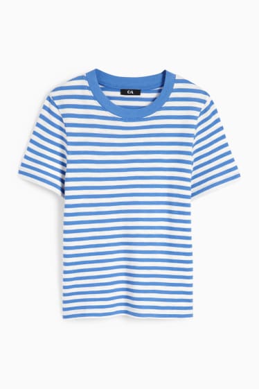 Donna - T-shirt - a righe - blu