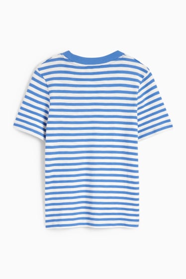 Women - T-shirt - striped - blue