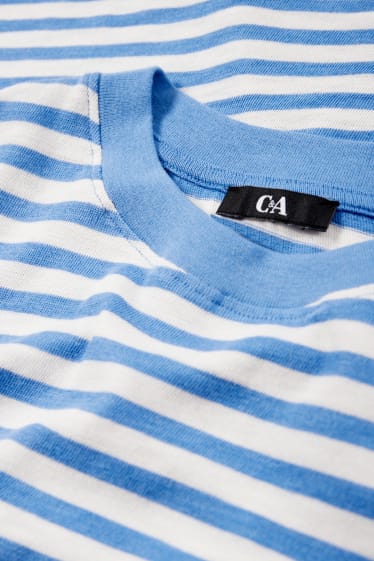 Women - T-shirt - striped - blue