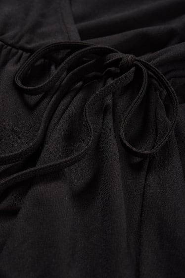 Mujer - Vestido cruzado - negro