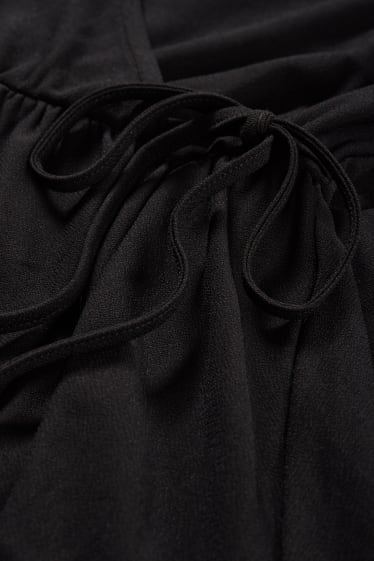 Damen - Wickelkleid - schwarz