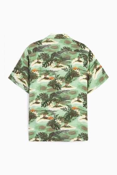Bărbați - Cămașă - regular fit - guler cu rever - verde