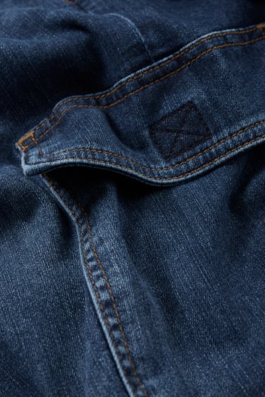 Heren - Cargobermuda van spijkerstof - LYCRA® - jeansblauw