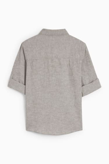 Kinderen - Overhemd - grijs-bruin