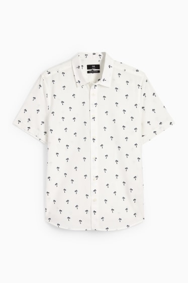 Home - Camisa - slim fit - coll kent - blanc trencat