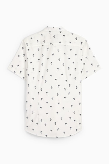 Home - Camisa - slim fit - coll kent - blanc trencat