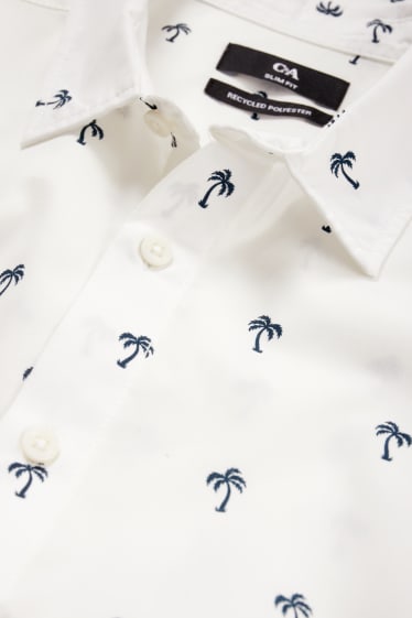 Home - Camisa - slim fit - coll kent - blanc trencat