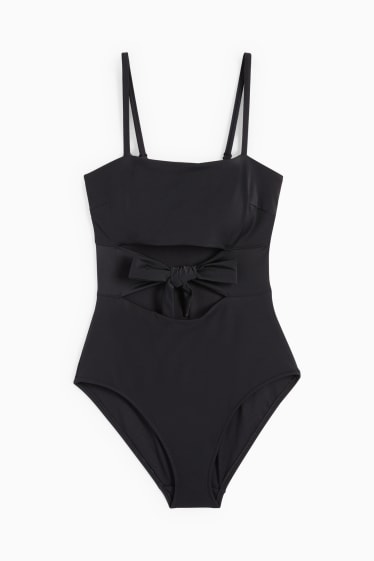 Donna - Costume da bagno con nodo in dettaglio - LYCRA ® XTRA LIFE™ - nero