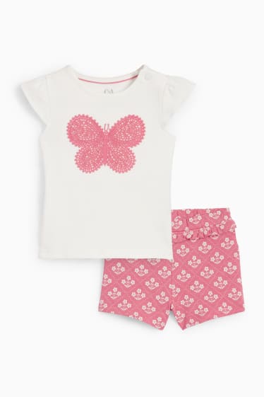 Babys - Schmetterling - Baby-Outfit - 2 teilig - cremeweiß
