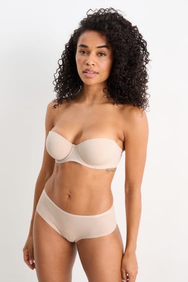 Femmes - Soutien-gorge avec armatures - BALCONETTE - ampliforme - LYCRA® - beige clair