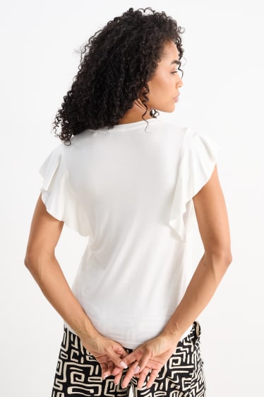 Donna - T-shirt basic - bianco crema