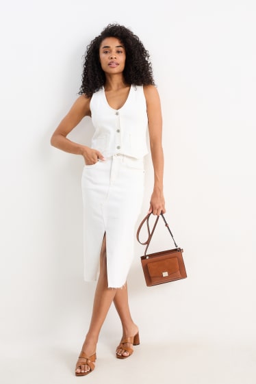 Women - Denim skirt - cremewhite