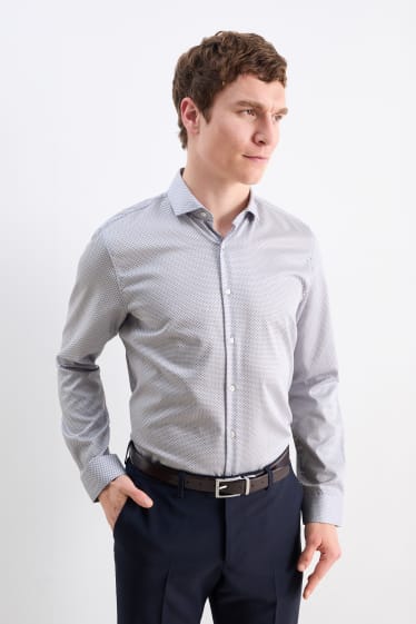 Hombre - Camisa de oficina - slim fit - cutaway - de planchado fácil - violeta claro