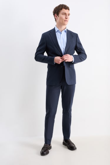 Pánské - Oblekové kalhoty - regular fit - Flex - LYCRA® - tmavomodrá