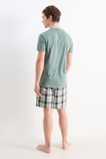 Hombre - Pijama corto - verde jaspeado