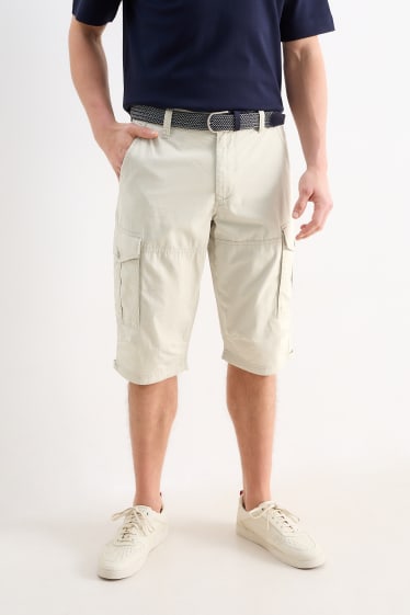 Uomo - Bermuda cargo con cintura - bianco crema