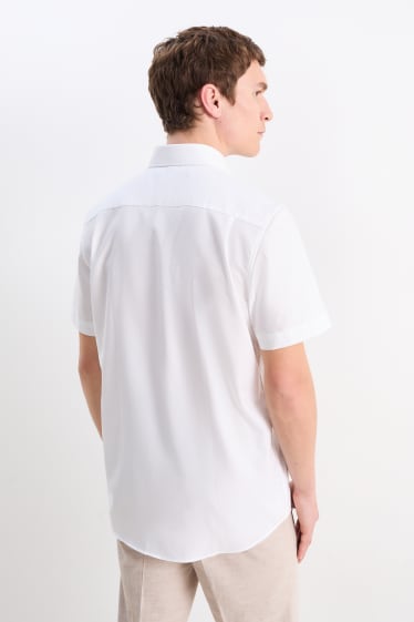 Pánské - Business košile - regular fit - cutaway - snadné žehlení - krémově bílá