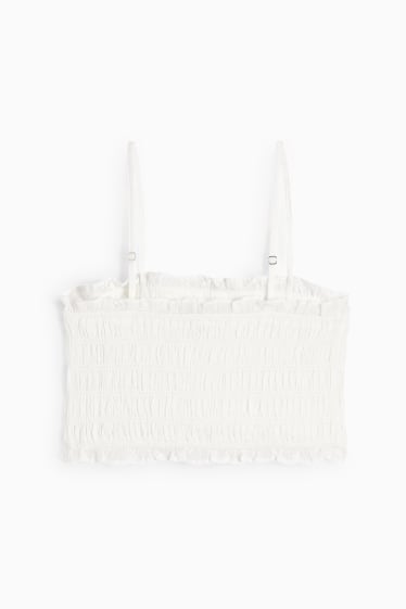 Damen - Crop Top - cremeweiß