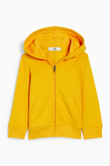 Children - Zip-through sweatshirt with hood - genderneutral - light orange