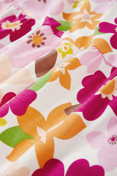 Bambini - Set - fiori- vestito ed elastico - 2 pezzi - rosa