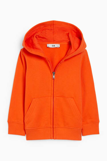 Children - Zip-through sweatshirt with hood - genderneutral - orange