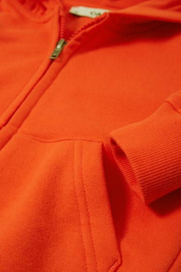 Enfants - Sweat zippé en finition molleton avec capuche - genderneutral - orange