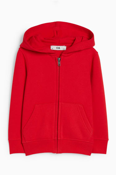 Bambini - Felpa con zip e cappuccio - genderless - rosso
