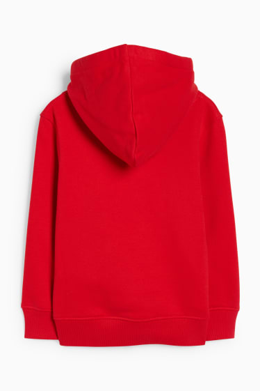 Enfants - Sweat zippé en finition molleton avec capuche - genderneutral - rouge