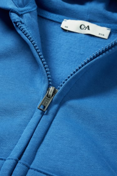 Children - Zip-through sweatshirt with hood - genderneutral - blue