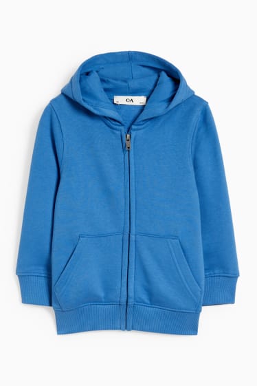 Children - Zip-through sweatshirt with hood - genderneutral - blue