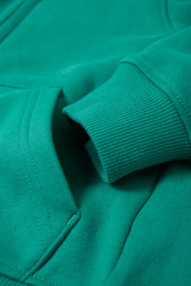 Enfants - Sweat zippé en finition molleton avec capuche - genderneutral - vert