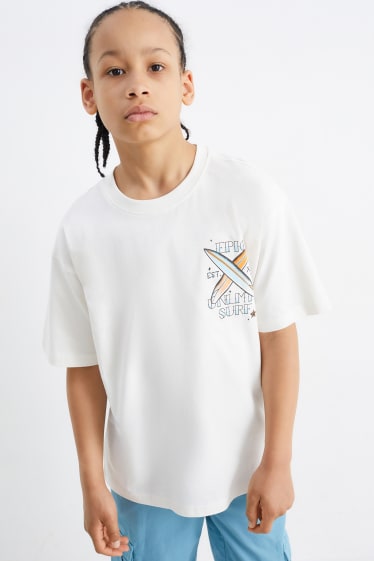 Copii - Surfer - tricou cu mânecă scurtă - alb-crem