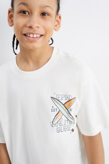 Niños - Surfista - camiseta de manga corta - blanco roto