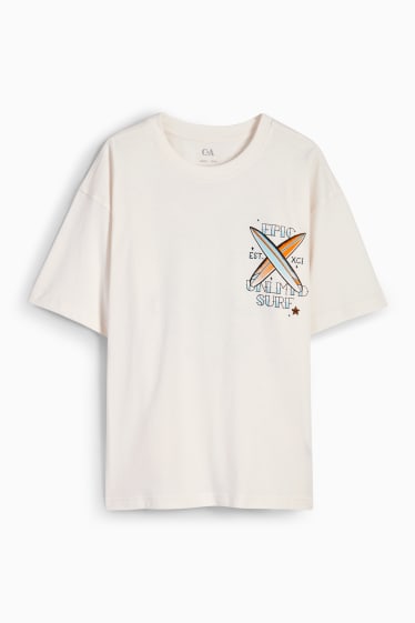 Kinderen - Surfer - T-shirt - crème wit