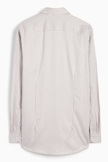 Men - Business shirt - slim fit - cutaway collar - easy-iron - striped - beige