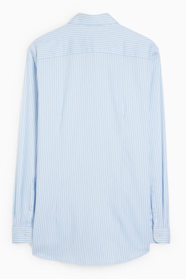 Hombre - Camisa de oficina - slim fit - cutaway - de planchado fácil - de rayas - azul claro