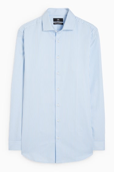 Herren - Businesshemd - Slim Fit - Cutaway - bügelleicht - gestreift - hellblau