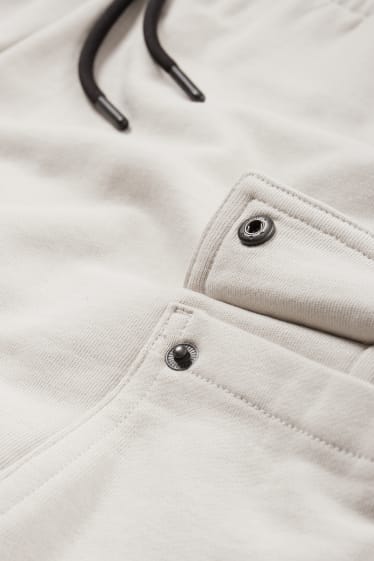 Hommes - Short cargo en molleton - gris clair