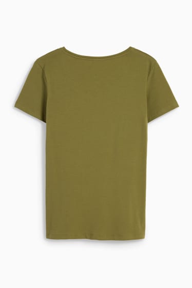Dames - Basic T-shirt - donkergroen