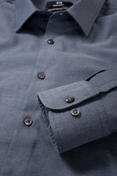 Heren - Oxford overhemd - regular fit - Kent - gemakkelijk te strijken - donkerblauw