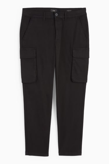 Bărbați - Pantaloni cargo - regular fit - negru