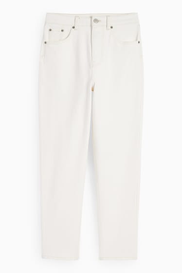 Dámské - Mom jeans - high waist - krémově bílá