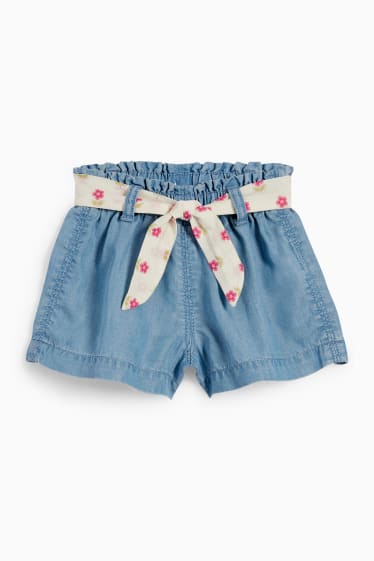 Baby Mädchen - Baby-Shorts - Jeans-Look - hellblau