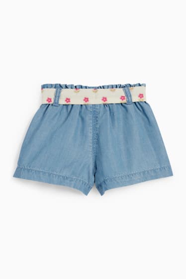 Baby Mädchen - Baby-Shorts - Jeans-Look - hellblau