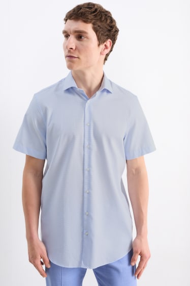 Hombre - Camisa de oficina - regular fit - cutaway - de planchado fácil - azul claro