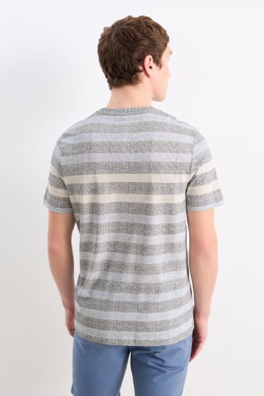 Uomo - T-shirt - a righe - grigio