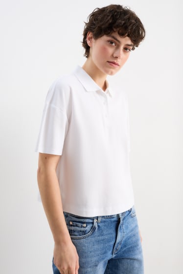 Women - Basic polo shirt - white