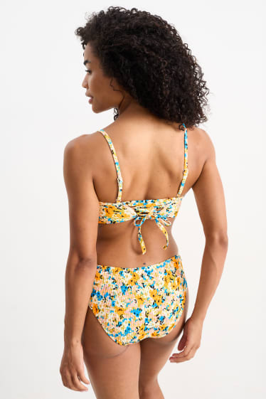Mujer - Top de bikini - con relleno - LYCRA® - de flores - naranja