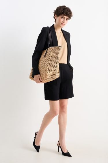 Women - Straw shopper - beige